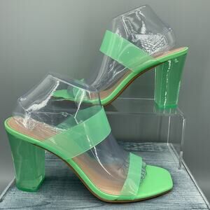 NEW BP Nola Block Heel Sandals Green Size 10M